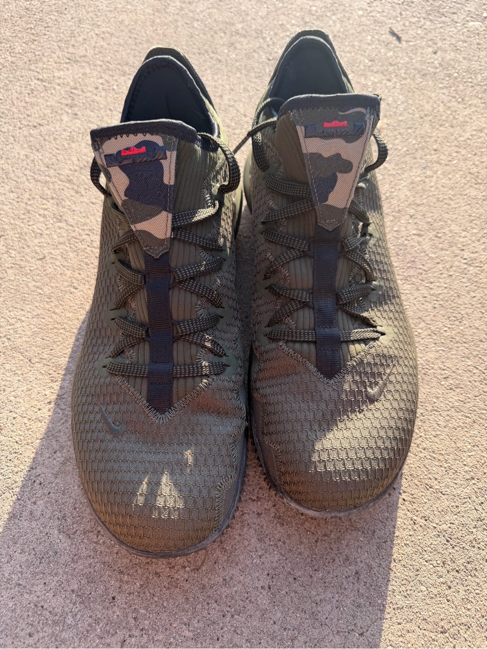 Nike Men's Olive Green Camouflage Athletic Sneakers